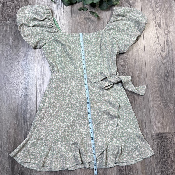 Row A Floral Puff Sleeve Wrap Minidress - Picture 8 of 13